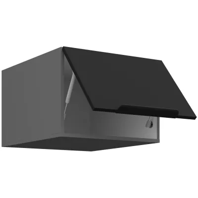 Horní skříňka s výklopnými dvířky LUNARA - šířka 50 cm, černá / antracit