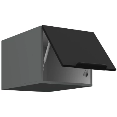 Horní skříňka s výklopnými dvířky LUNARA - šířka 40 cm, černá / antracit