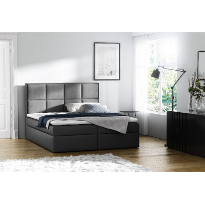 Čalouněná postel s úložným prostorem Sivio šedá eko kůže 120 + TOPPER ZDARMA