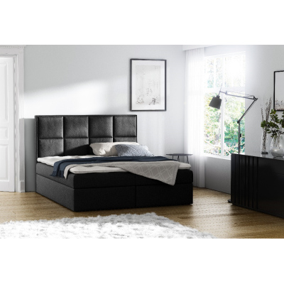 Čalouněná postel s úložným prostorem Sivio černá 120 + TOPPER ZDARMA