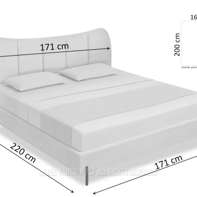 Dvojlůžková postel 160x200 KAELIRA - krémová / černá