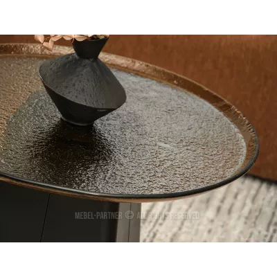 Designový konferenční stolek HAPR - bronzové sklo / černý