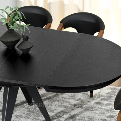 Rozkládací jídelní stůl 120(220)x120 OMAR - černý