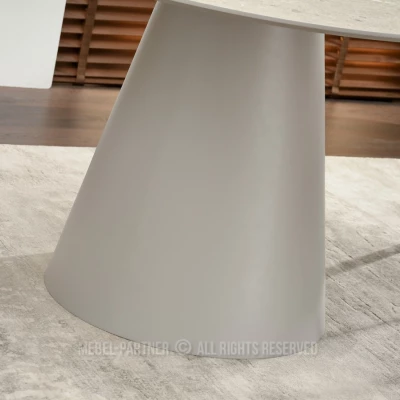 Kulatý jídelní stůl 120 cm DONIS - šedý mramor / šedý