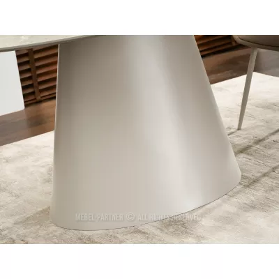 Oválný jídelní stůl 160x90 cm ELIAM - šedý mramor / šedý