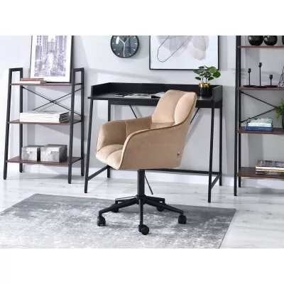 VÝPRODEJ - Čalouněná otočná židle GOHAR - béžová 1 / černá
