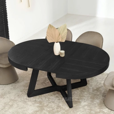 Kulatý rozkládací stůl 130(230)x130 SABRIN - černý
