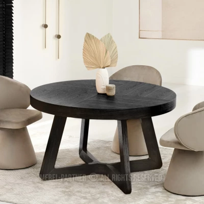 Kulatý rozkládací stůl 130(230)x130 SABRIN - černý