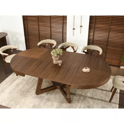 Kulatý rozkládací stůl 130(230)x130 SABRIN - ořech