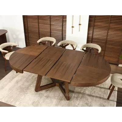 Kulatý rozkládací stůl 130(230)x130 SABRIN - ořech