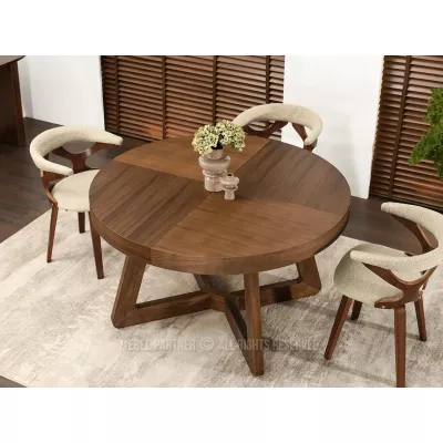Kulatý rozkládací stůl 130(230)x130 SABRIN - ořech