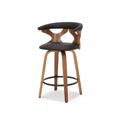 Designová barová židle ANELIS - černá / ořech