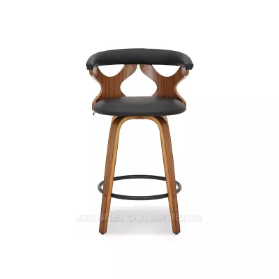 Designová barová židle ANELIS - černá / ořech