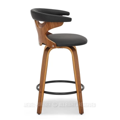 Designová barová židle ANELIS - černá / ořech