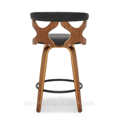 Designová barová židle ANELIS - černá / ořech