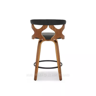 Designová barová židle ANELIS - černá / ořech