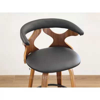 Designová barová židle ANELIS - černá / ořech