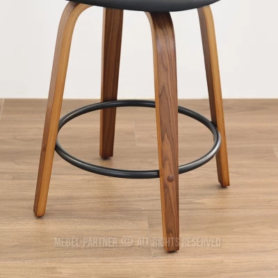 Designová barová židle ANELIS - černá / ořech