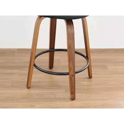 Designová barová židle ANELIS - černá / ořech