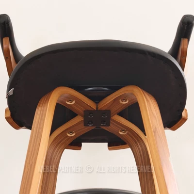 Designová barová židle ANELIS - černá / ořech