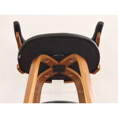 Designová barová židle ANELIS - černá / ořech