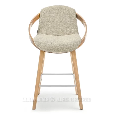 Designová barová židle HODA - dub / béžová