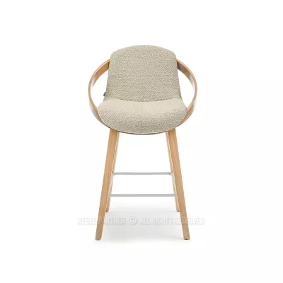 Designová barová židle HODA - dub / béžová