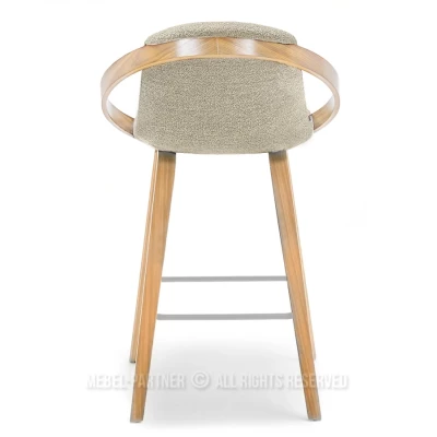 Designová barová židle HODA - dub / béžová