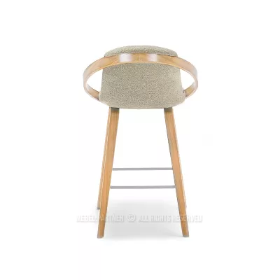 Designová barová židle HODA - dub / béžová