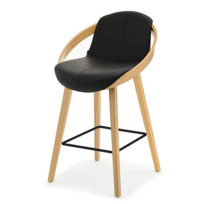 Designová barová židle HODA - dub / černá