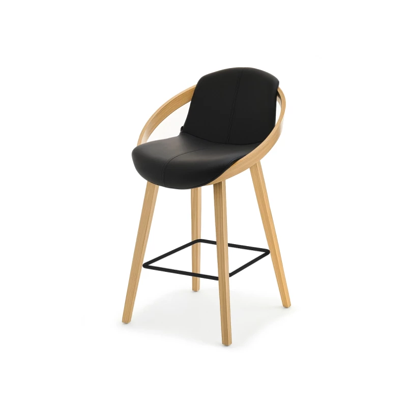 Designová barová židle HODA - dub / černá