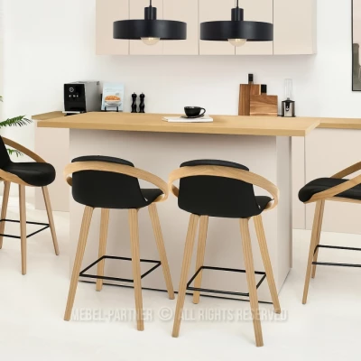 Designová barová židle HODA - dub / černá