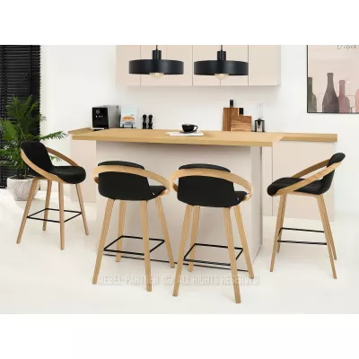 Designová barová židle HODA - dub / černá