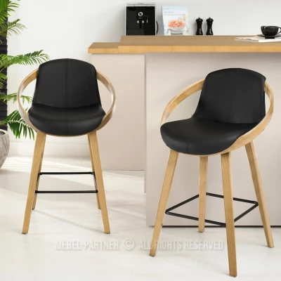 Designová barová židle HODA - dub / černá