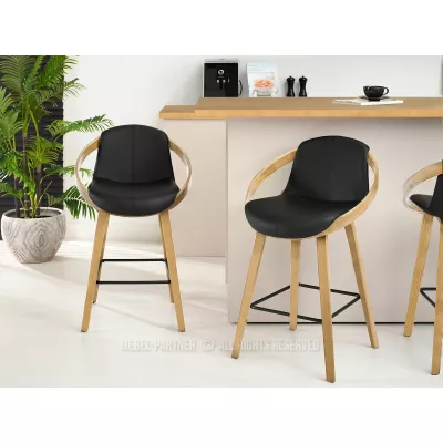 Designová barová židle HODA - dub / černá
