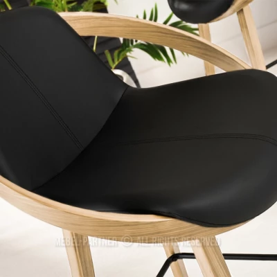Designová barová židle HODA - dub / černá