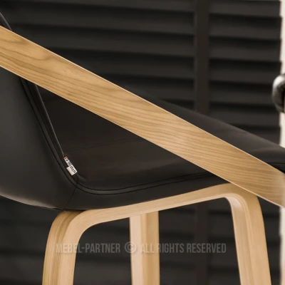 Designová barová židle HODA - dub / černá