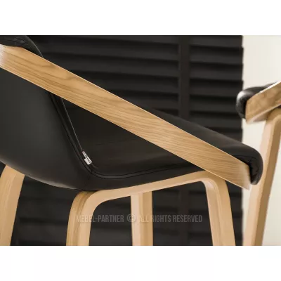 Designová barová židle HODA - dub / černá
