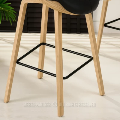 Designová barová židle HODA - dub / černá