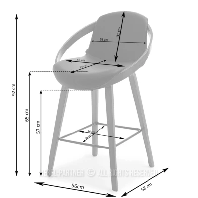 Designová barová židle HODA - dub / černá
