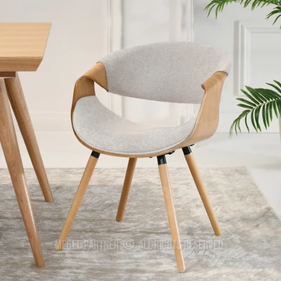 Designová jídelní židle SAROLTA - šedá / dub