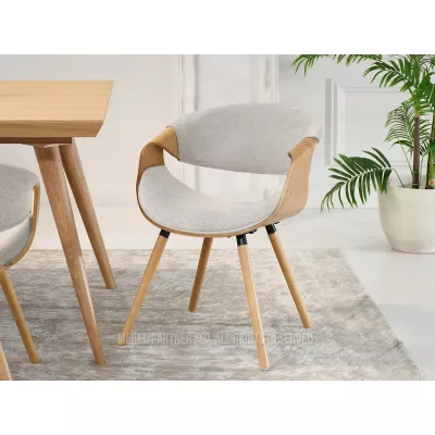 Designová jídelní židle SAROLTA - šedá / dub