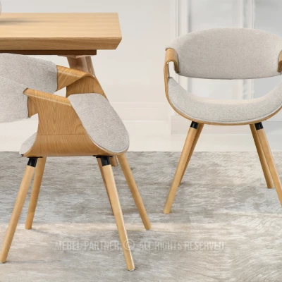 Designová jídelní židle SAROLTA - šedá / dub