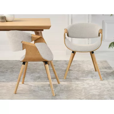 Designová jídelní židle SAROLTA - šedá / dub
