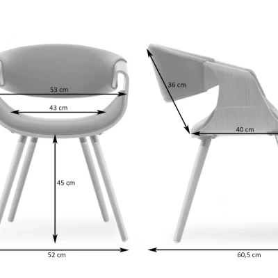 Designová jídelní židle SAROLTA - šedá / dub