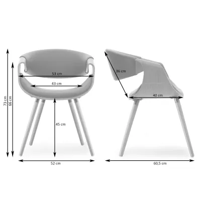 Designová jídelní židle SAROLTA - šedá / dub