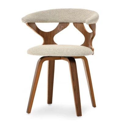Designová židle ANELIS - béžová / ořech