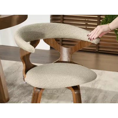 Designová židle ANELIS - béžová / ořech