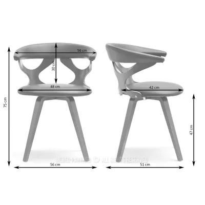 Designová židle ANELIS - béžová / ořech