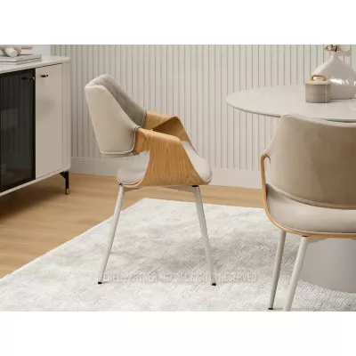 Designová jídelní židle NENET - dub / béžová